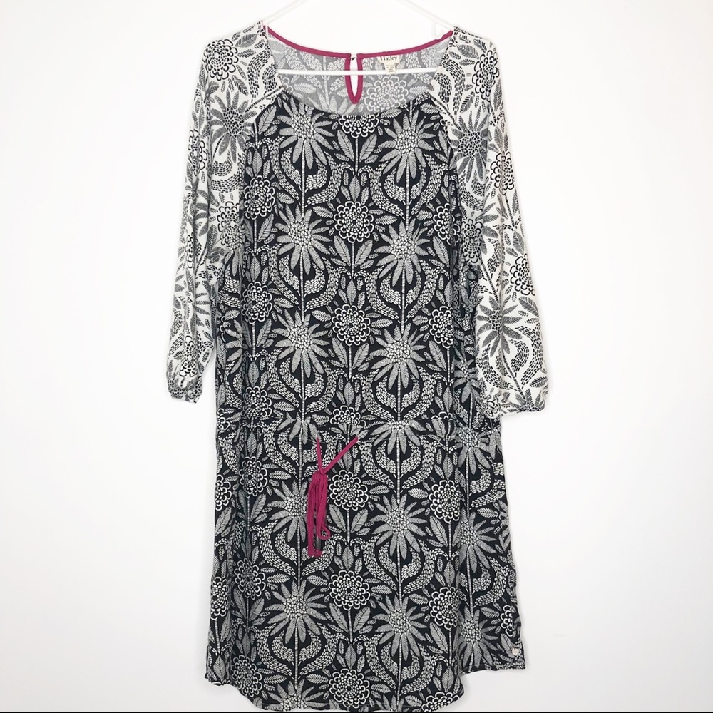 Hatley dress XL drawstring waist black white EUC